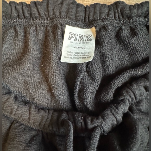 Victoria’s Secret PINK Black Sweatpants with rhinestone Dog Pattern - Picture 2 of 4